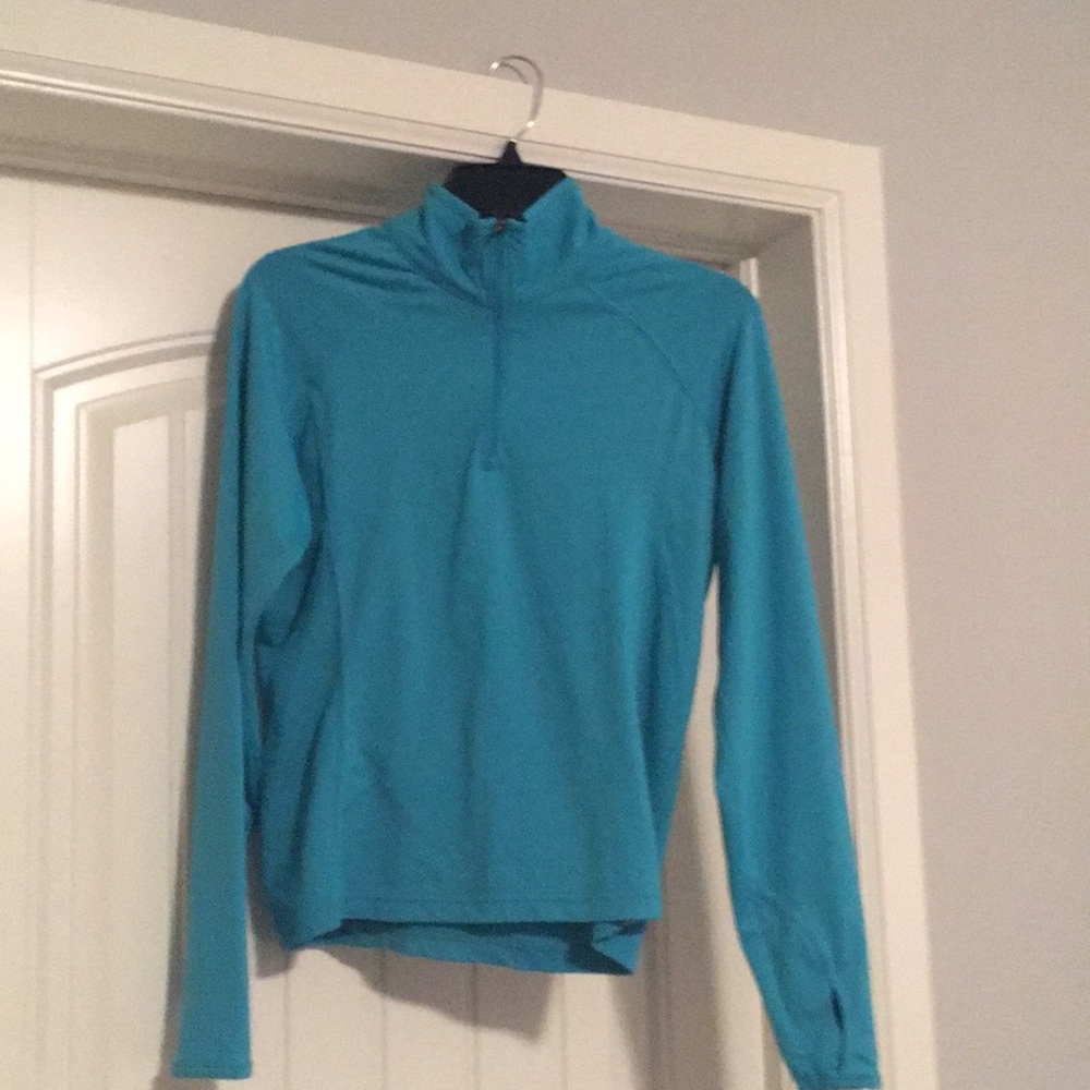 Quarter zip. Alpine. Teal.